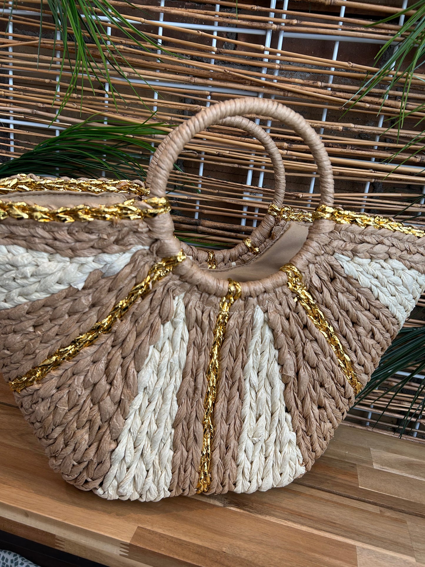 Banwa Gold Handle Tote