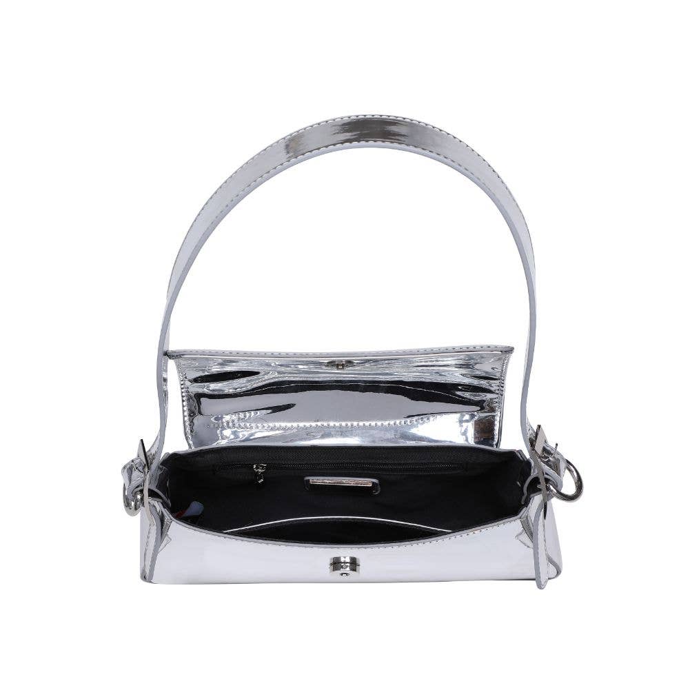 Giselle Mirror Metallic Crossbody: Silver