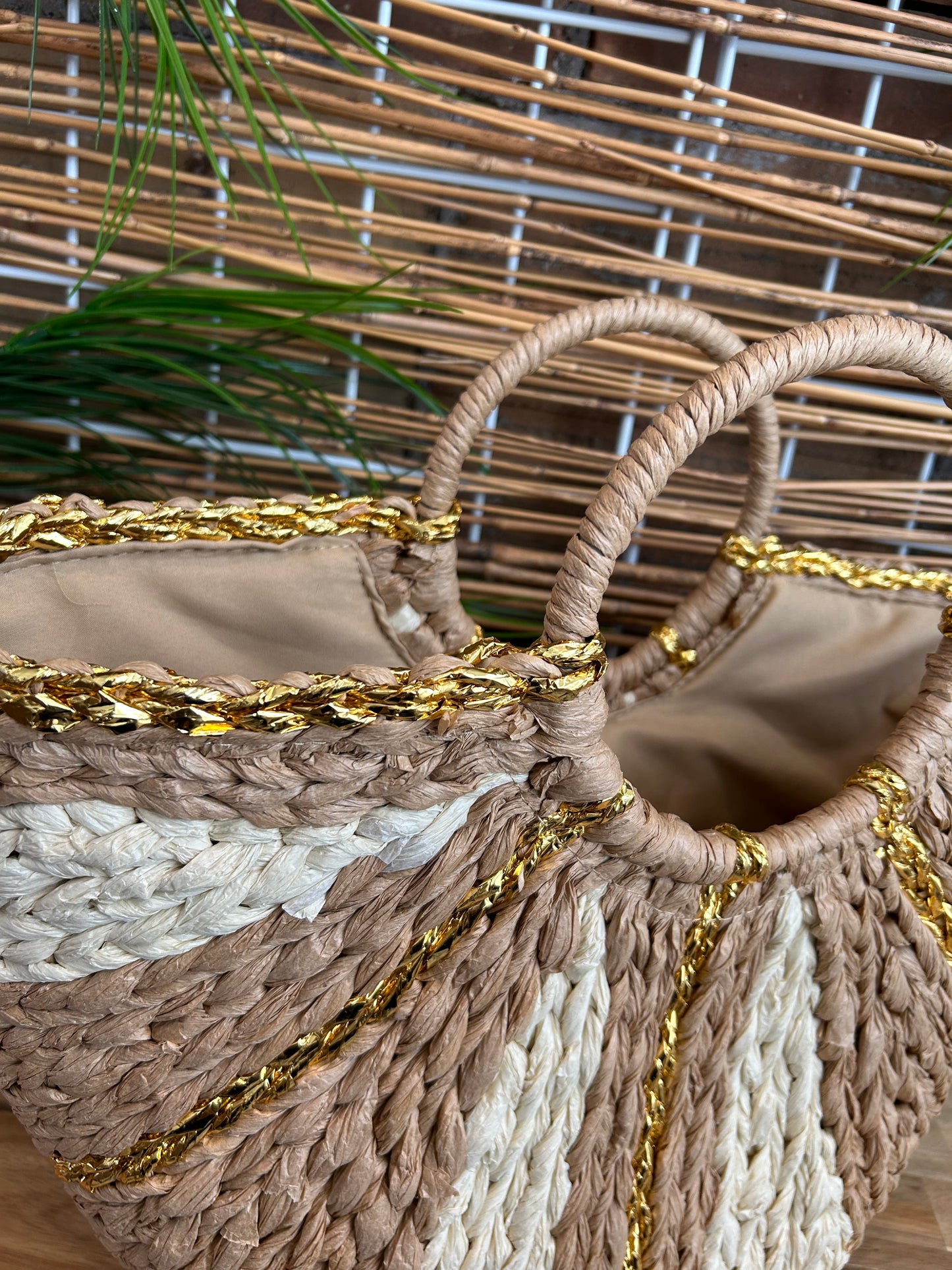 Banwa Gold Handle Tote