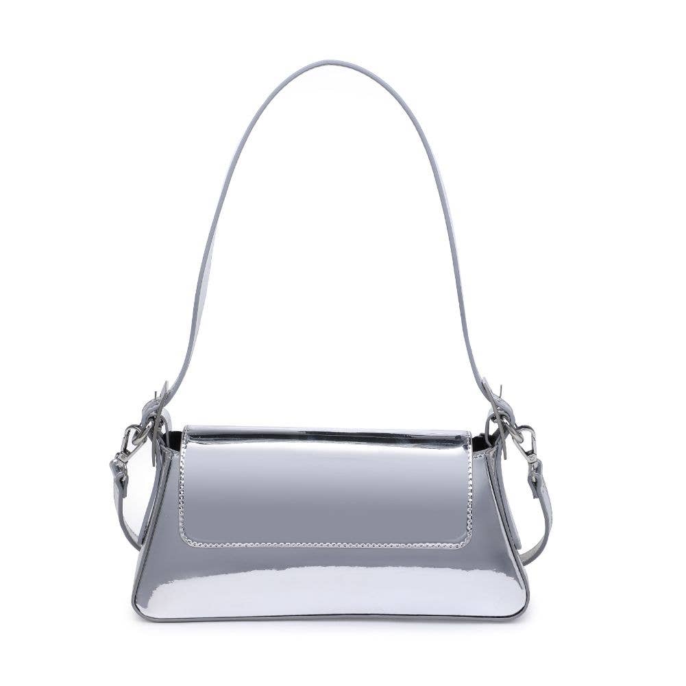 Giselle Mirror Metallic Crossbody: Silver