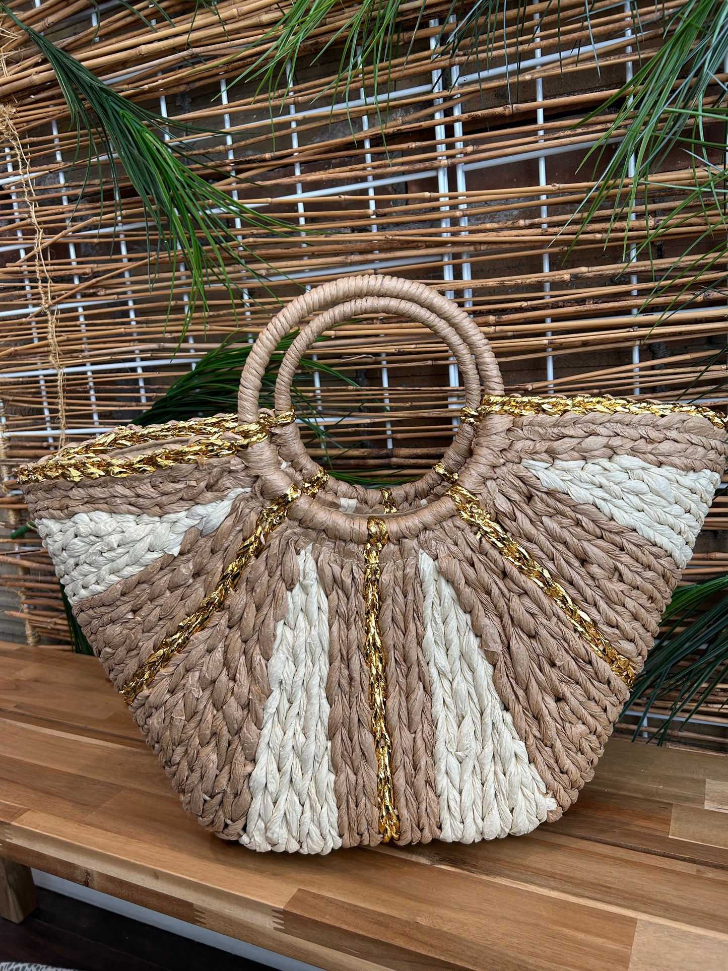 Banwa Gold Handle Tote