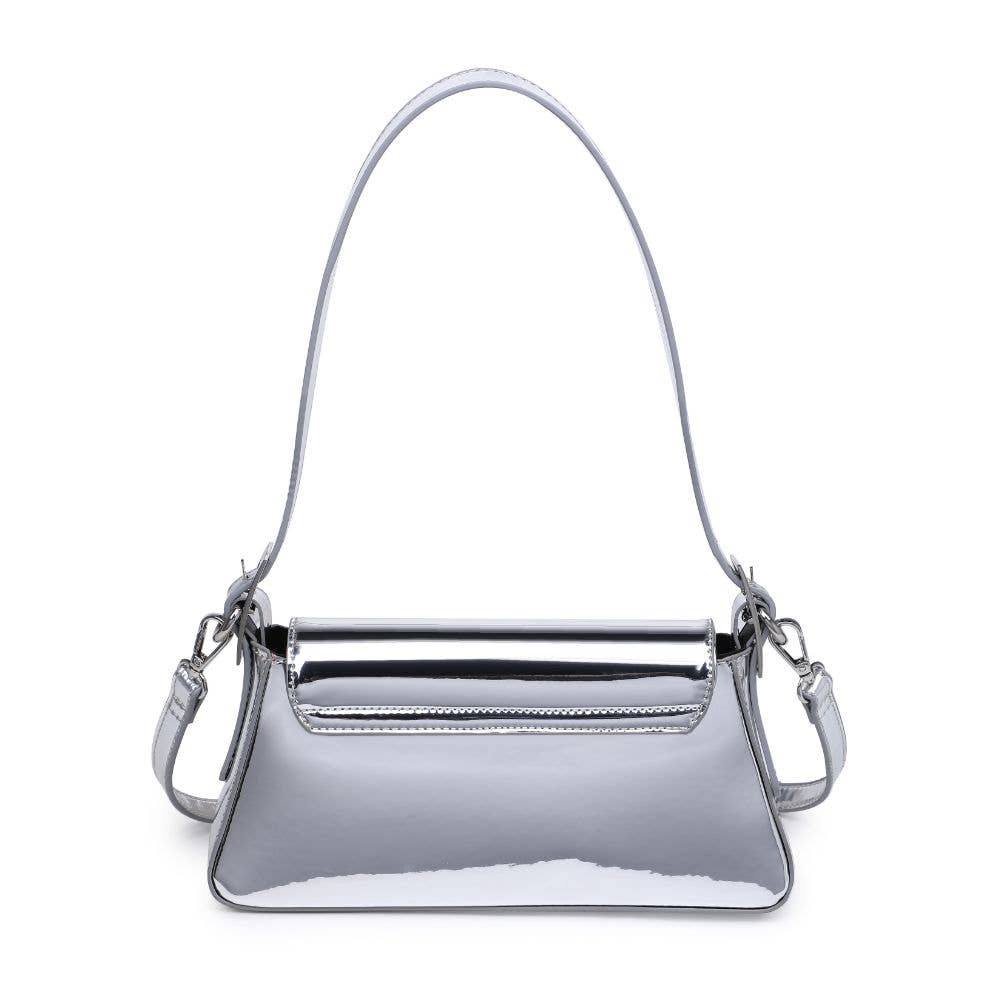 Giselle Mirror Metallic Crossbody: Silver