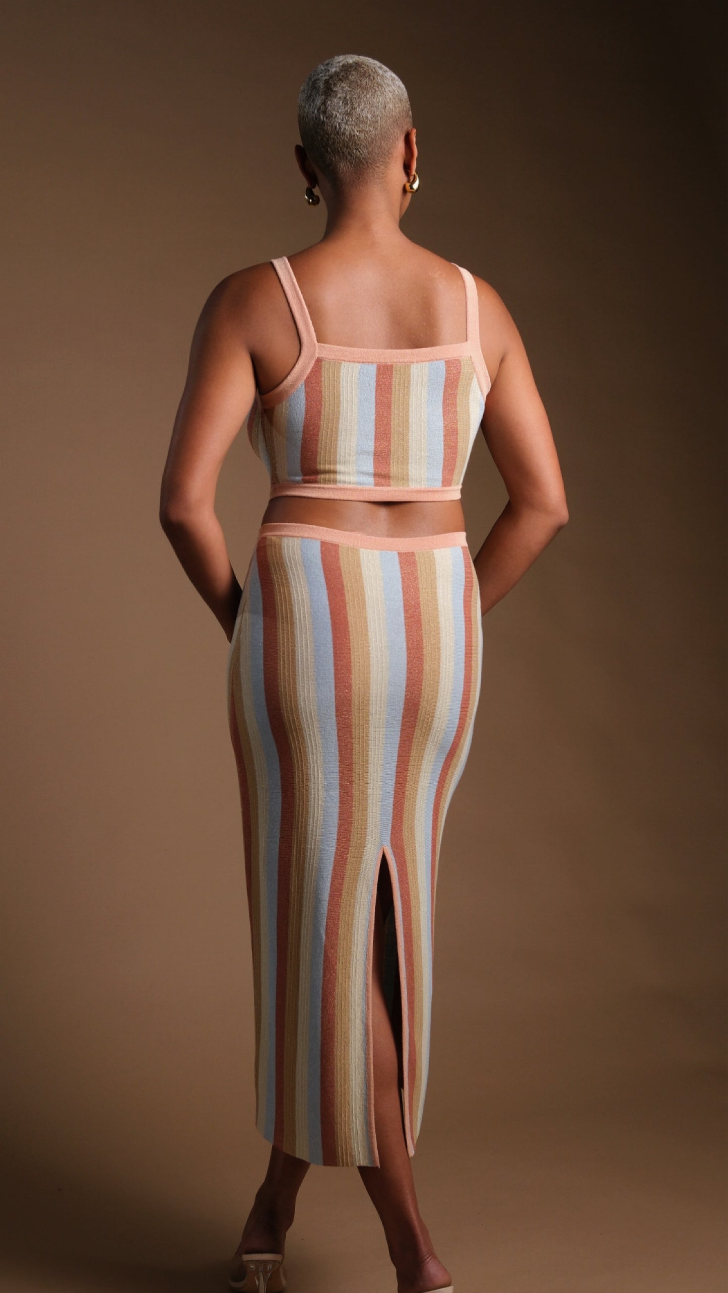 Lena Gold Cut-Out Midi Dress