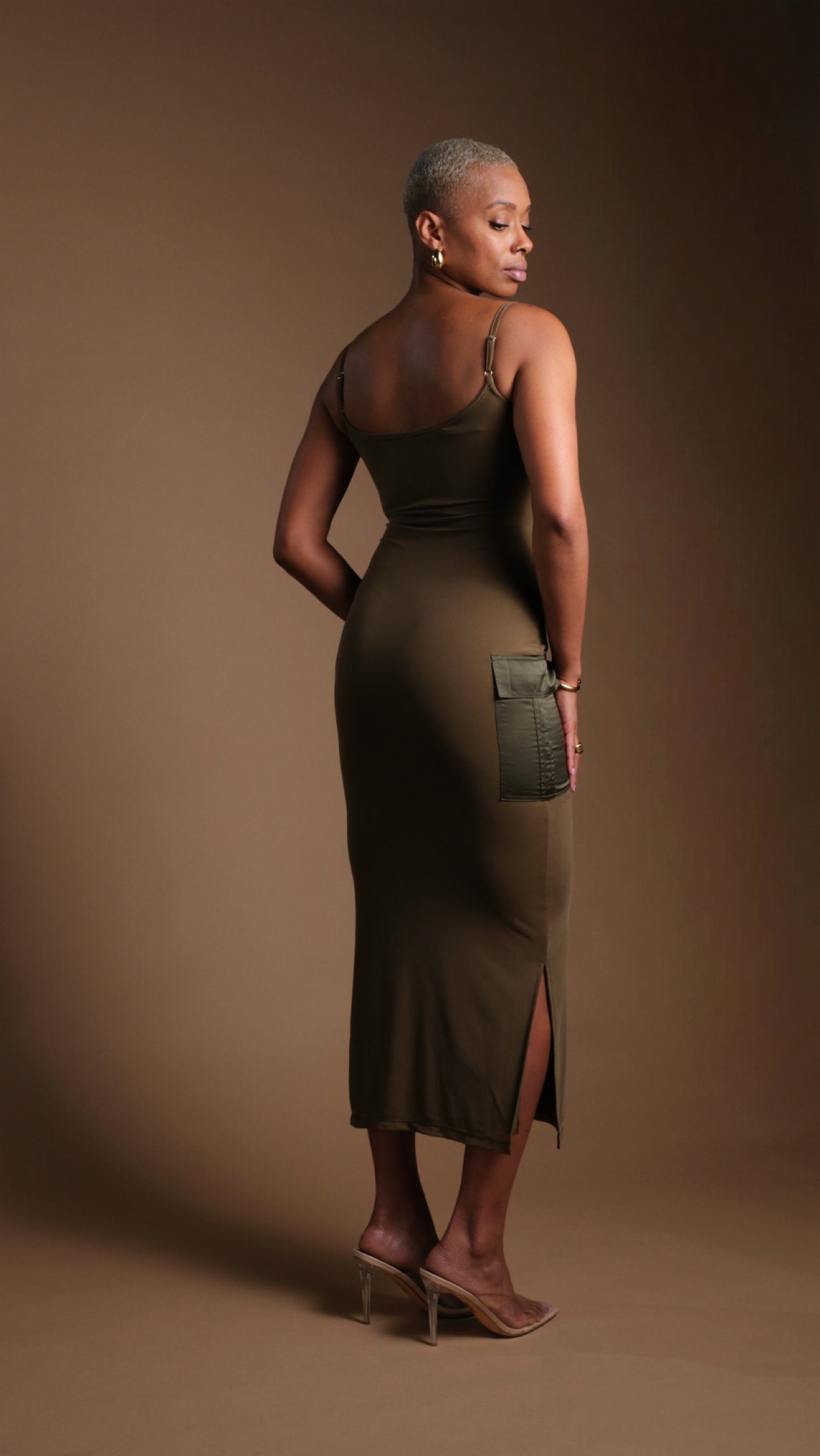 Jada Green Mesh Cargo Dress