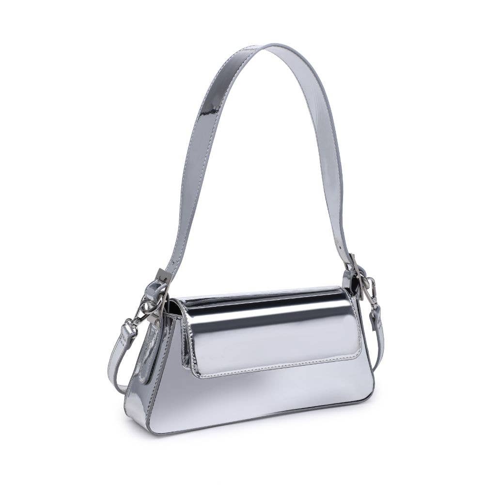 Giselle Mirror Metallic Crossbody: Silver