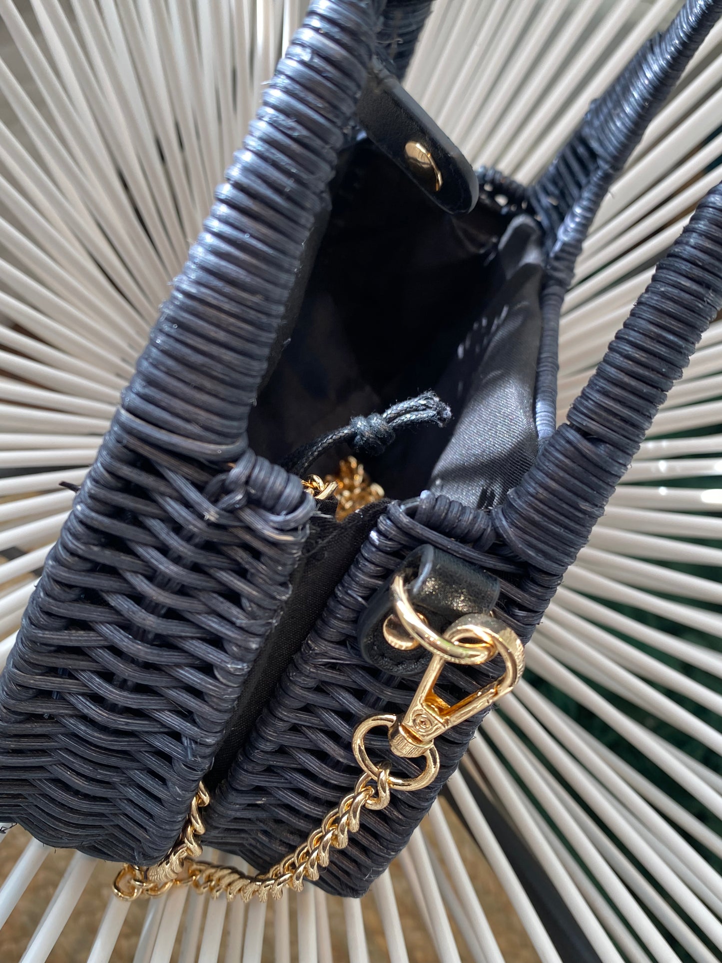 Fiji Black Woven Crossbody
