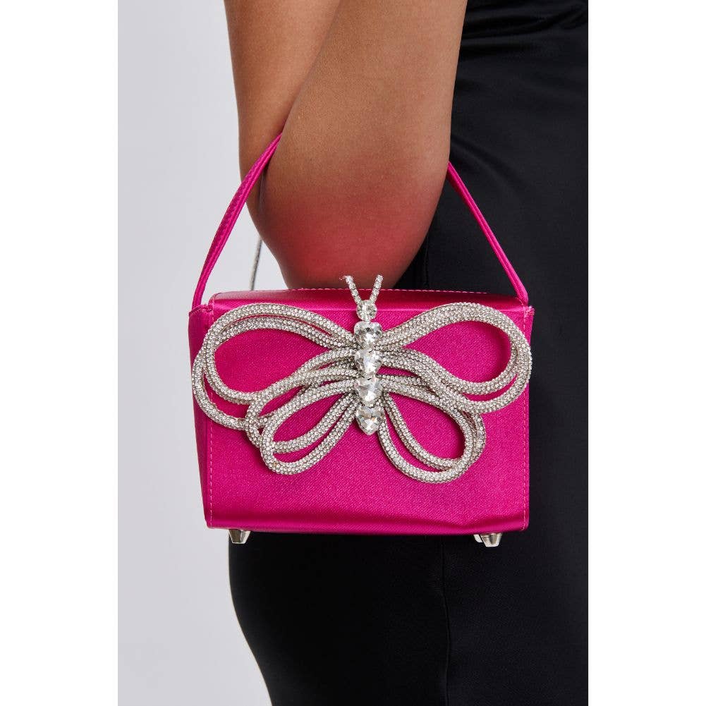 Butterfly Crystal Bag: Fuchsia