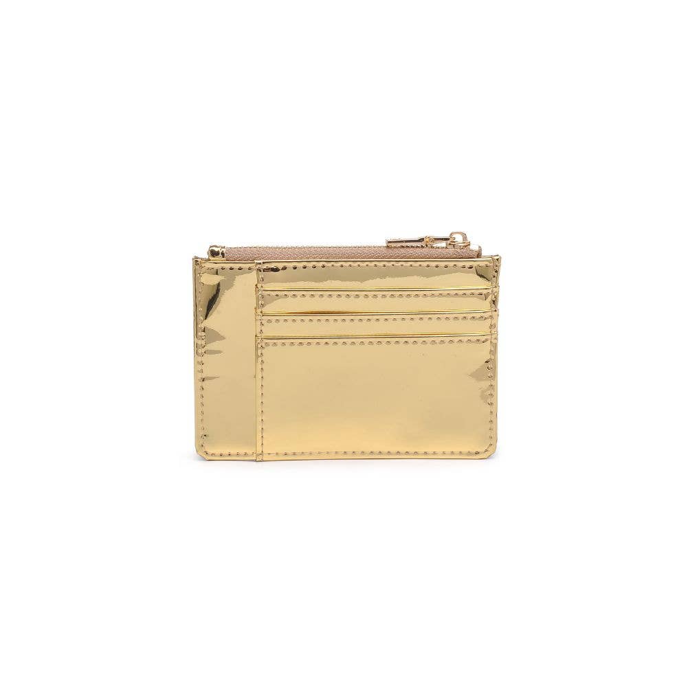 Donna Mirror Metallic Card Holder Wallet: Gold