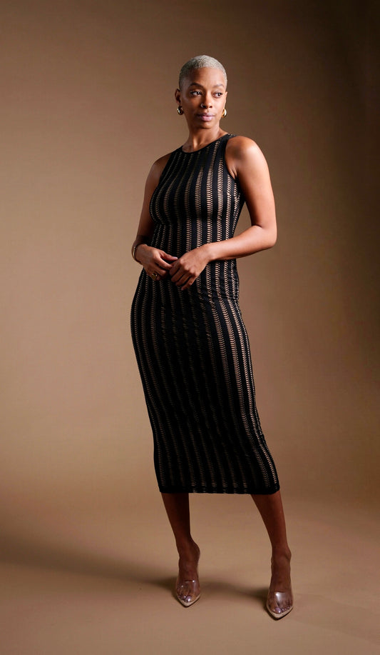 Halle Black Cutwork Maxi