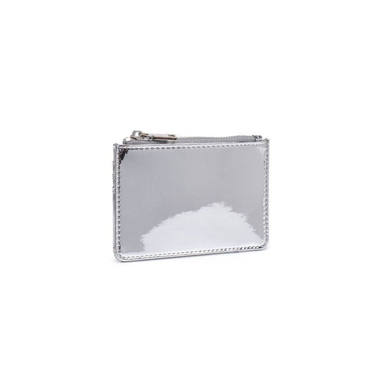 Donna Mirror Metallic Card Holder Wallet: Silver