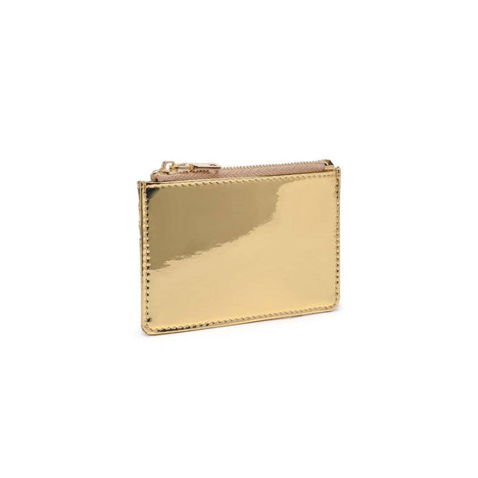 Donna Mirror Metallic Card Holder Wallet: Gold