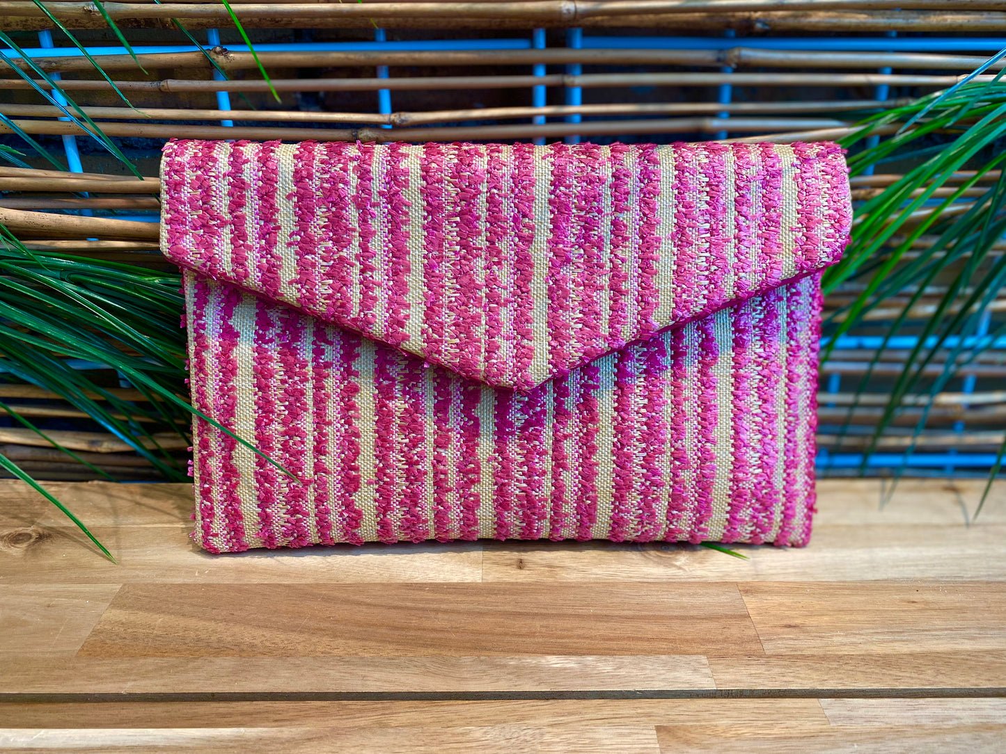 Amber Striped Clutch