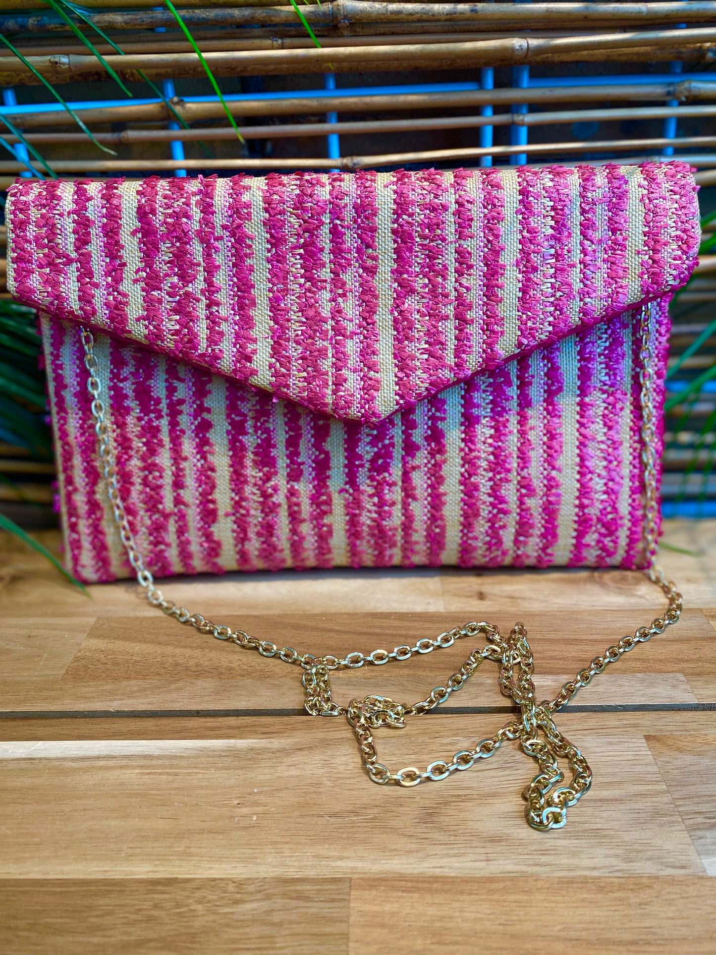 Amber Striped Clutch